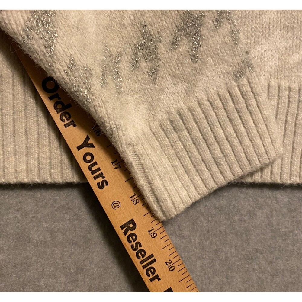 525 America Sweaters Women's L Gray Stretch Heavy Sparkles Crew Neck Long Sleeve - Picture 9 of 10